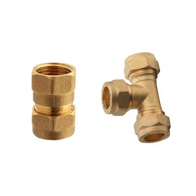 China Brass Tee Corner High Quality Copper Joints Brass Elbow Fitting Water Plumbing Parts for sale