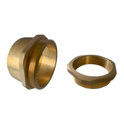 China Durable CNC Turned Bolt Nut Countersinking Turning Brass Tied Pipe Threaded Brass Fitting for sale