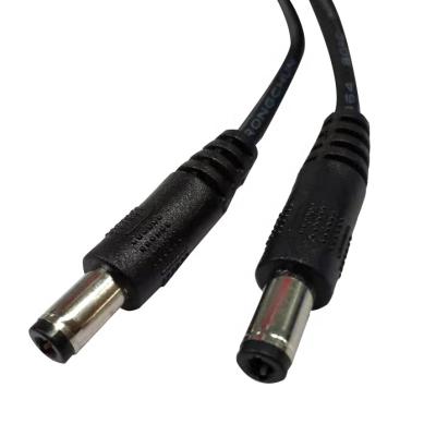 China Custom Power Cable DC Cable 5.5*2.1mm DC Power Cable 1 Nickel Plated Female To DC Connector Monitor 2 Female Wire for sale