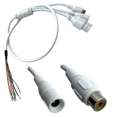 China The cable can be VDE/CCC/PSE etc. and Pure Copper Waterproof Cable IP67 RJ45 + DC Jack+ RCA Connector POE Split Cable for Security IP Camera for sale