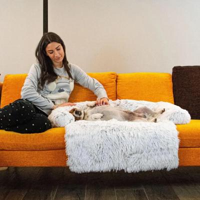 China Removable Mat Cover Sofa Dog Bed Soft Pad Dog Travel Cover Faux Fur Cat Bed Mat For Car Diapers Washable Warm Floor Protector for sale