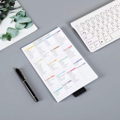 China Loose Leaf Soft To Do List Planner Fridge Magnetic Notepad with Pen Set Grocery List Magnet Shopping List Pad for sale