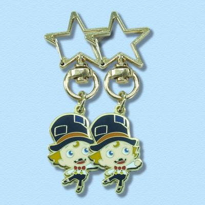 China Direct Enamel Custom Hard Metal Gold Plating Europe Factory Key Chains With Star Shaped Keychain for sale