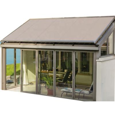 China Modern Oblique Roof Thermal Break Aluminum Alloy Insulated Sunrooms With Prefab Glass Panels House for sale