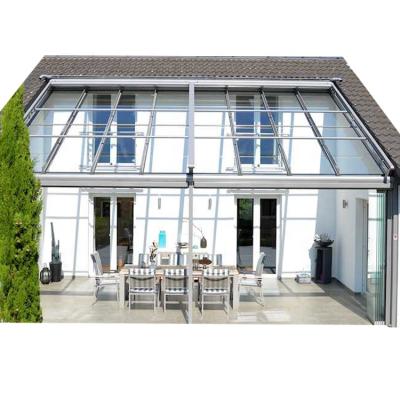 China Modern prefab aluminum alloy tempered glass house pavilion/glassroom/sunroom for rest against wall conservatory cost for sale