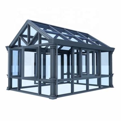 China Modern Customized Insulating Aluminum Glass Roof Winter Garden Sun House for sale