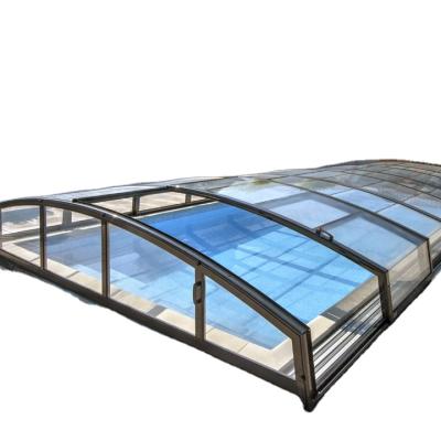 China Customized Swimming Pools Aluminum Alloy Frame Swimming Pool Cover 4 Season Outdoor Polycarbonate Retractable Swimming Pool Fence for sale