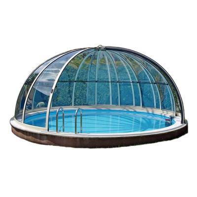 China Customized Swimming Pools Dome Retractable Swimming Pool Cover Pool Enclosure Custom To Build Transparent Retractable Swim Pool Cover for sale