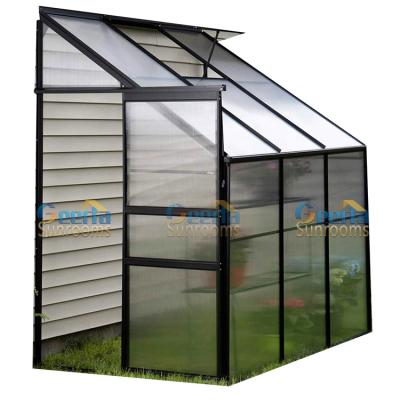 China Sustainable Hot Sale Outdoor Greenhouse Lean To Wall Green House Frames PVC Conservatory For Plant Protection Covers for sale