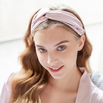 China Fashion Hot Selling Luxury Accessories Bow Ties Elastic Women Scarunchies Silk Head Hair Band For Women for sale