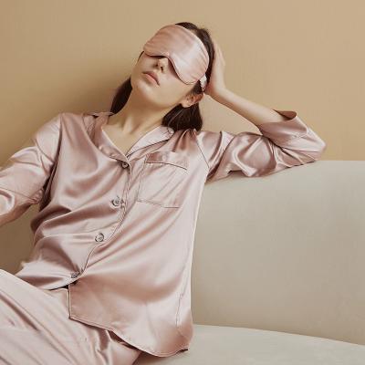 China Women's Silk Long Robes Comfortable Sleepwear Lapel Cardigan Pants Short Sleeve QUICK DRY Silk Pajamas Women's Silk Suit for sale