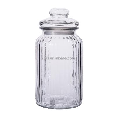 China Cheap Empty Freshness Preservation Food Storage Glass Jars Glass With Lid And Silicone Glass Ring for sale