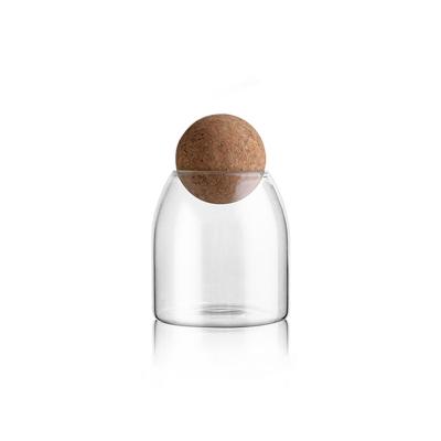 China No Sale Low Price Glass Jars For Storage Food Storage Jars With Cork Ball Stopper for sale