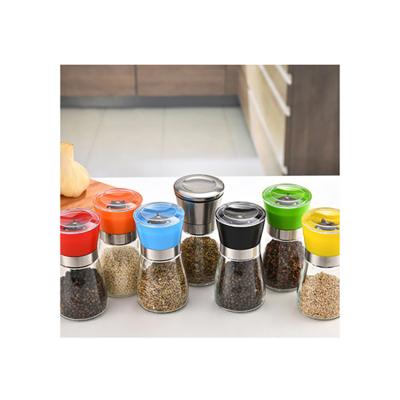 China Wholesale Manual Stainless Steel Glass Bottle Factory Spice Grinder Salt And Pepper Grinder for sale