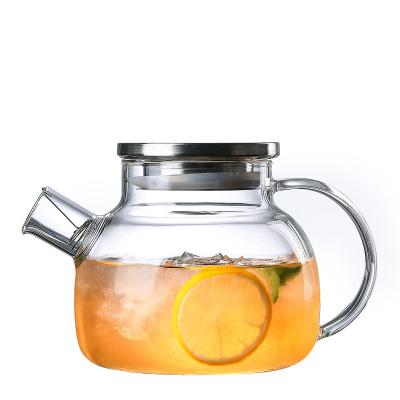 China Viable Hot Selling Borosilicate Glass Wholesale Heat Resistant Teapot with Stainless Steel/Bamboo Lid for sale