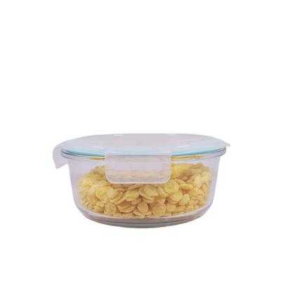 China Wholesale High Quality Freshness Retaining Round Borosilicate Glass High Storage Sealed Lunch Box for sale