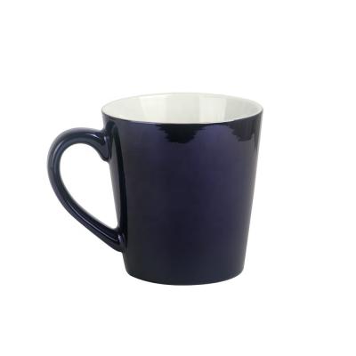 China Viable Fast Sale Wholesale Price Ceramic Coffee Mug Color Glazed V Shape for sale