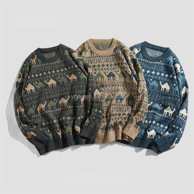 China Anti-pilling custom over sized wool sweater twill sleeve turtle neck simple knitted empty long streetwear sweater for men for sale