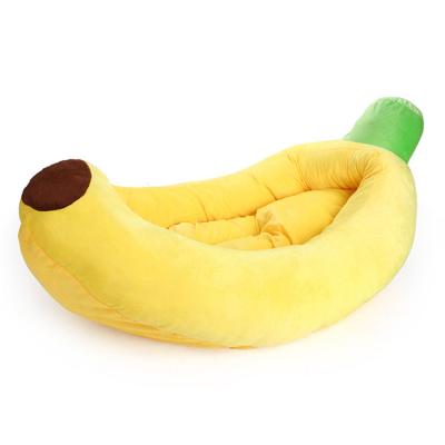 China OEM/ODM Workable Wholesale Soft Comfortable Factory Cute Banana Shape Washable Removable Custom Small Dog Bed Pet Dog Bed Banana Nest Garbage for sale