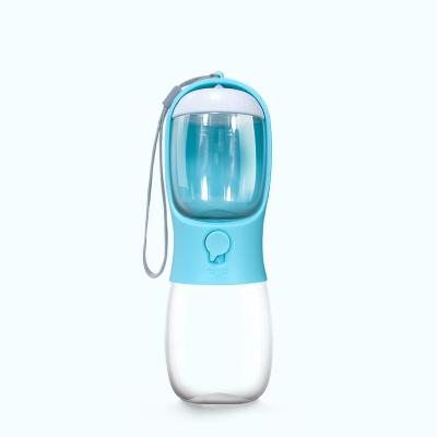 China 280ml Pet Bottle Automatic Foldable Pet Food Feeder Viable Outdoor Lightweight Walking Water Bottle Dispenser With Food Container for sale