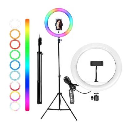 China Mini Hot Sale 6 Inch Selfie Led RGB Small Ring Light With Remote Control Multi Color for sale