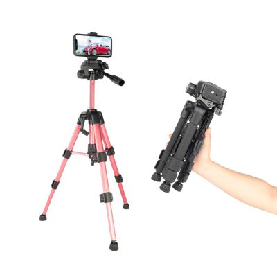 China T60 PORTABLE Portable Tripod Lightweight Stand with Phone Holder for Vlog Camera Live Straming Photo for sale