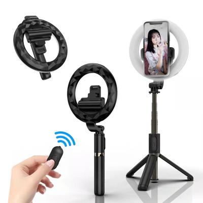 China New Portable Flexible Product Amazon Q07 Flexible Selfie Stick With Ring Light And Phone Holder 360 Rotation for sale