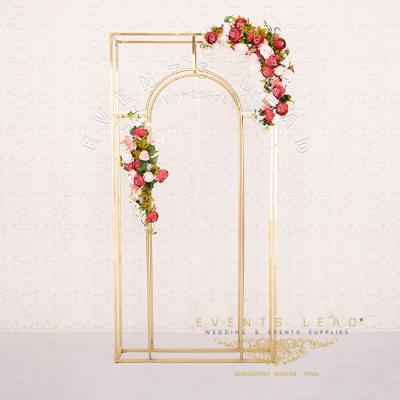 China Durable Rectangle Stainless Steel Arch Shape Gold Wedding Flower Hot Selling Panel for sale