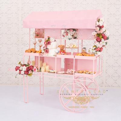 China Wedding Decoration 2020 New Events Supplies RHEA Baby Shower Pink Candy Model Carriage for sale