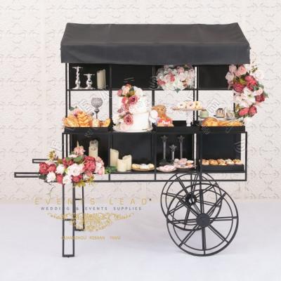 China Wedding New Decoration Design Baby Shower Birthday Black Iron RHEA Candy Cart for sale