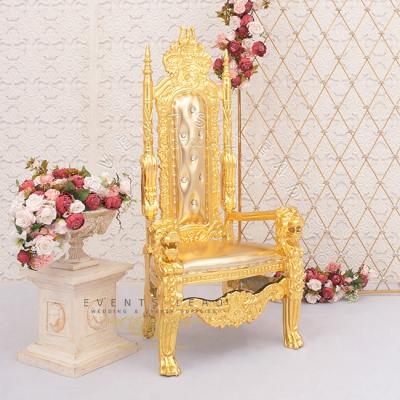 China Modern All New Event Furniture Design Glossy Golden Throne Chairs Wedding King for sale