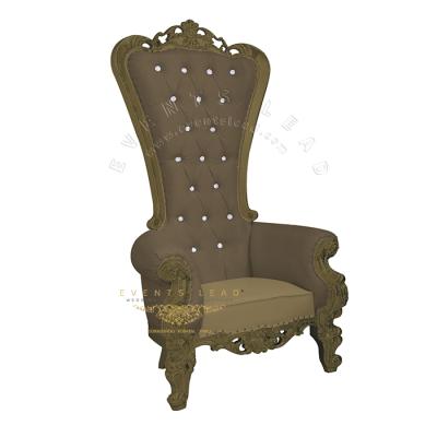 China Modern Delicate Wooden Frame New Popular Color Brown Throne Chair Modern Royal King for sale