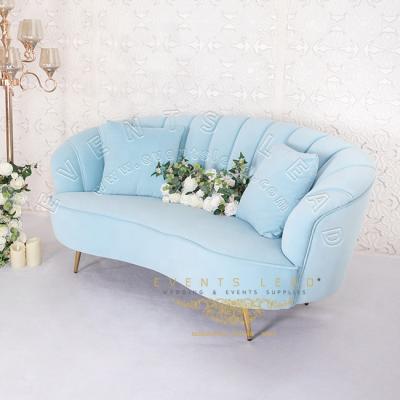 China Baby Blue Adjustable Comfortable Velvet New Design Two Seater (Other) Modern Furniture Sofa for sale