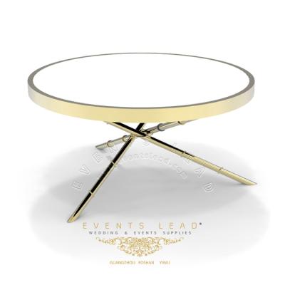 China (Size)Adjustable Stainless Steel Gold Wedding Ideas Cafe Furniture Luxury Table for sale