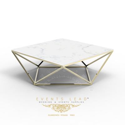 China Hot Modern Recommned Polygon Flexible Luxury Gold Metal Coffee Table Wedding Furniture for sale