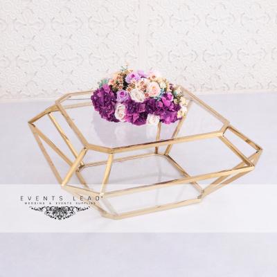 China Hot Selling Fancy Flexible Diamond Shape Golden RUBY Coffee Wedding Table for sale