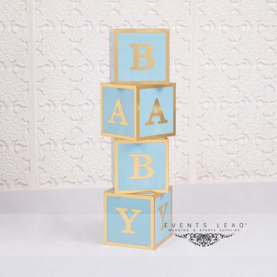 China Wedding Popular Blue Cute PVC SHAI Baby Boxes Props Decoration Wedding Event Decor for sale