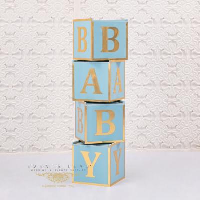 China Wedding Cute Blue BABY SHAI Bold Print Decoration Props 4 Boxes Wedding Decoration for sale