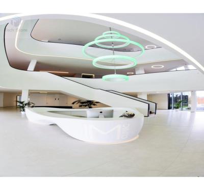 China Modern Look Large Commercial Mall Lobby CORIANS Exterior Solid L Shaped L Shaped Reception for sale