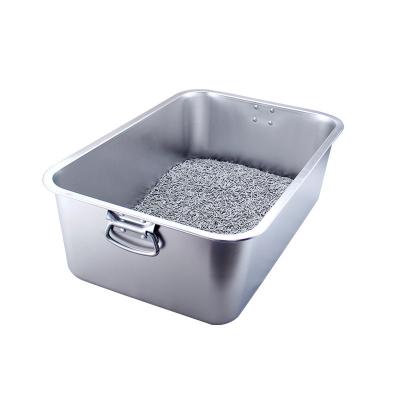 China Stainless Steel cat Litter Box Wholesale Enclosed Big Cats Toilet Anti-splash pet Supplies for sale