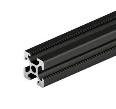 China Custom BLACK 2020 Aluminum Profile European Standard Anodized Extrusion 20x20 vslot for CNC 3D Printer for sale