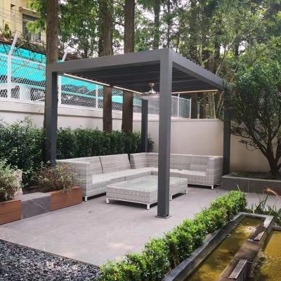 China Modern  Patio Gazebo Outdoor Aluminium Pergola Opening Louvred Roof for sale