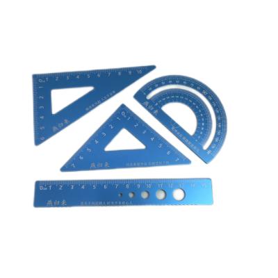 China 4pcs/set Aluminum Alloy Metal Drawing Ruler with Custom Logo Custom Length and Material for sale