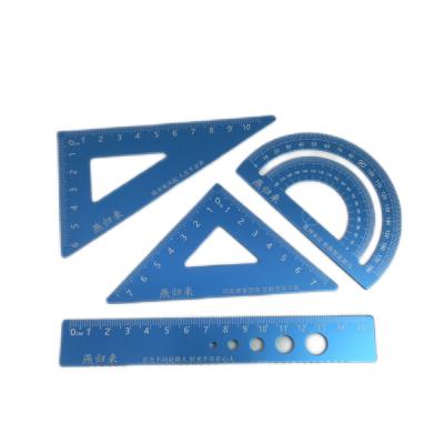 China Produces Custom Logo Plastic Case Multi Function School Student Cute Aluminium Metal Ruler Geometry Set with Box for sale