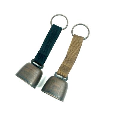 China Outdoor Camping Metal Cowbell with handle Braided bells Mini pet dogs Cow bells Bear bells Hiking for sale