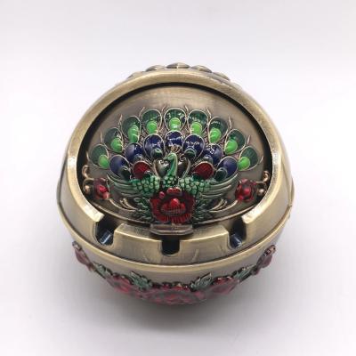 China Gold Bronze Ashtray Outdoor Ashtrays Custom Portable Ashtray for sale