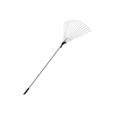 China Outdoor Tools 302g Aluminum Garden 9 Tooth Manual Hay Rake Adjustable Telescopic Grass Blade Rake for sale