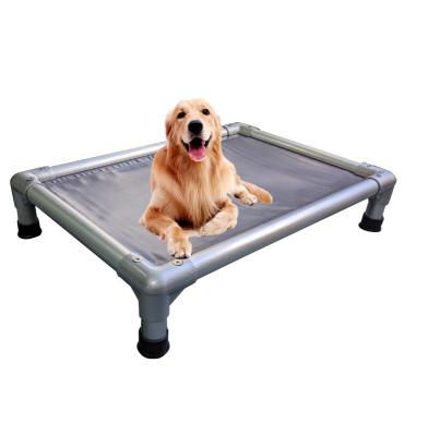 China 2024 New Arrivals Metal Frame Pet Cot Bed camas para perros Outdoor Dog Bed Raised Elevated Dog Bed with Soft Pillow for sale