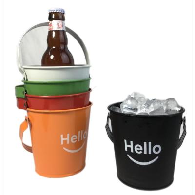 China Metal ice beer bucket with portable handle Ice Buckets Coolers for sale