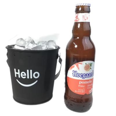 China Custom Branding 5L Round Metal Galvanized Ice Bucket with Bottle Opener and Handle Beer Champagne for sale